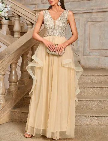 Rochie lunga SHEIN, crem