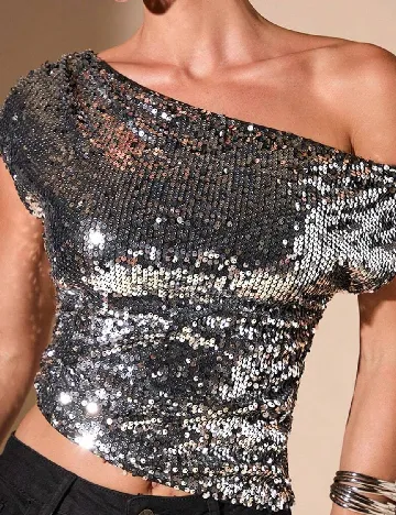 Top SHEIN, argintiu