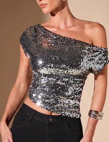 Top SHEIN, argintiu