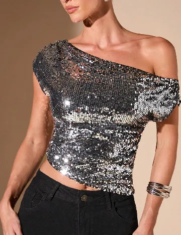 Top SHEIN, argintiu