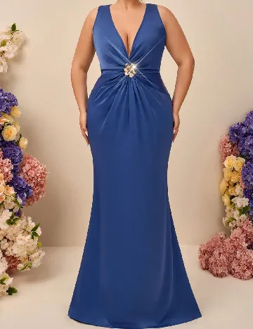Rochie lunga SHEIN CURVE, albastru