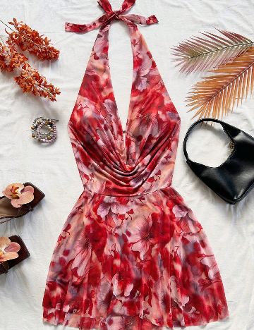 Rochie scurta SHEIN, floral print