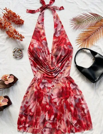 Rochie scurta SHEIN, floral print