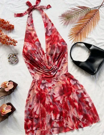 Rochie scurta SHEIN, floral print
