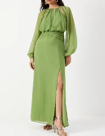 Rochie lunga WAREHOUSE, verde