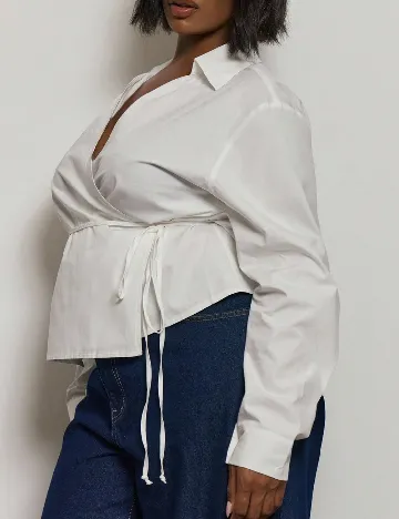 Camasa Musera Plus Size, alb