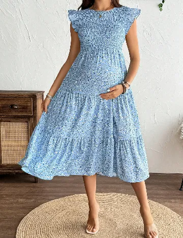 Rochie medie SHEIN Maternity, albastru