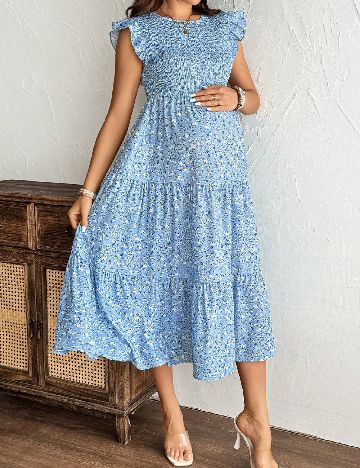 Rochie medie SHEIN Maternity, albastru