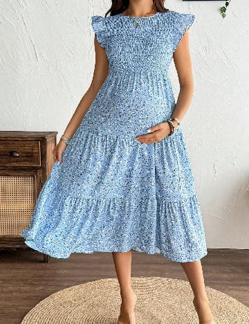 Rochie medie SHEIN Maternity, albastru