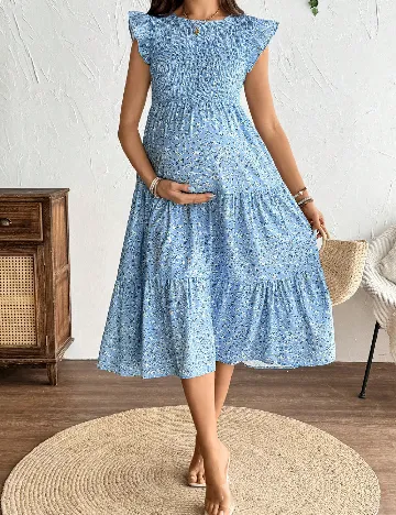 Rochie medie SHEIN Maternity, albastru