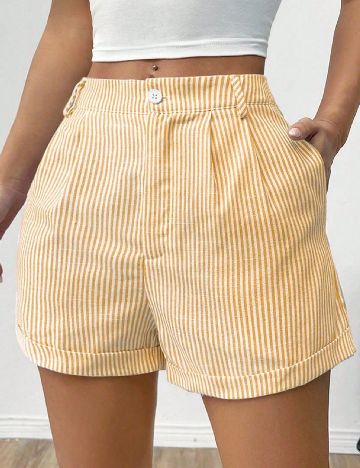 Pantaloni scurti SHEIN CURVE, galben