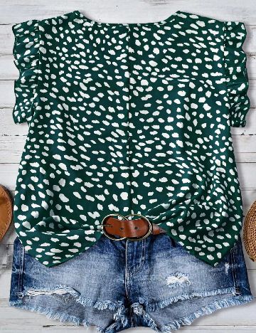 Bluza SHEIN CURVE, verde/alb