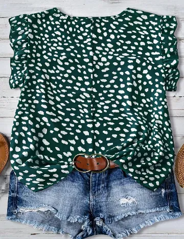 Bluza SHEIN CURVE, verde/alb