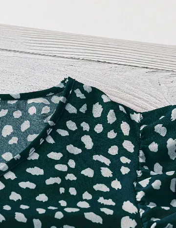 Bluza SHEIN CURVE, verde/alb