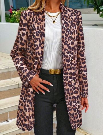 Blazer SHEIN, animal print