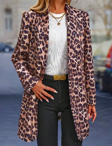 Blazer SHEIN, animal print