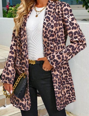 Blazer SHEIN, animal print