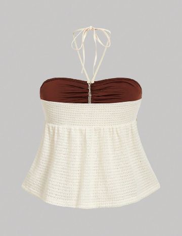 Top SHEIN CURVE, ecru