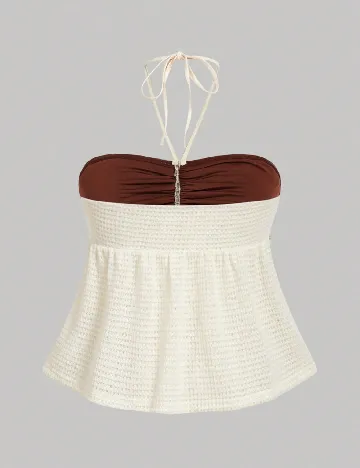 Top SHEIN CURVE, ecru