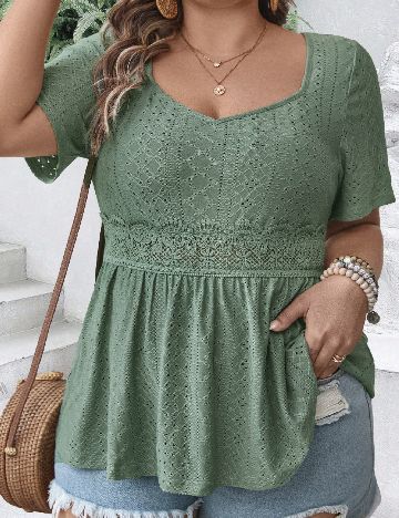 Bluza SHEIN CURVE, verde