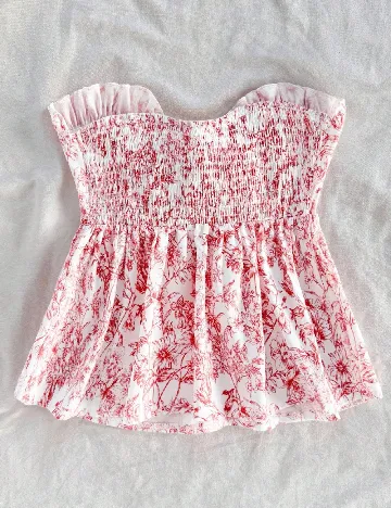 Top SHEIN CURVE, alb/rosu