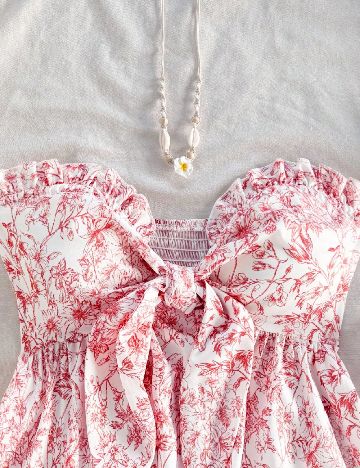 Top SHEIN CURVE, alb/rosu