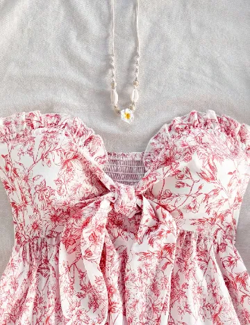 Top SHEIN CURVE, alb/rosu