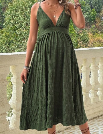 Rochie lunga SHEIN Maternity, verde