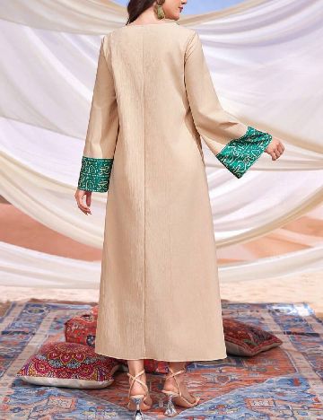 Rochie lunga SHEIN, crem/verde