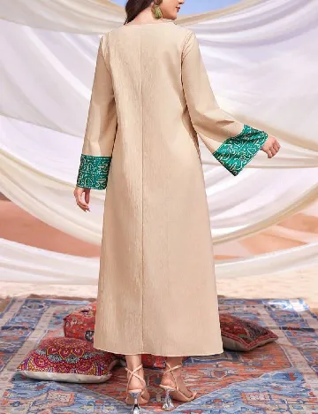 Rochie lunga SHEIN, crem/verde
