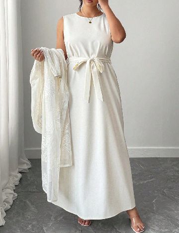 Rochie lunga SHEIN CURVE, ecru