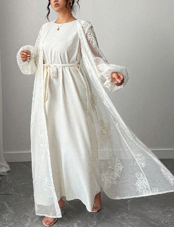 Rochie lunga SHEIN CURVE, ecru