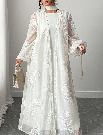 Rochie lunga SHEIN CURVE, ecru