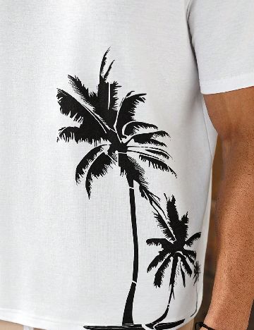 Tricou SHEIN Plus Size Men, alb