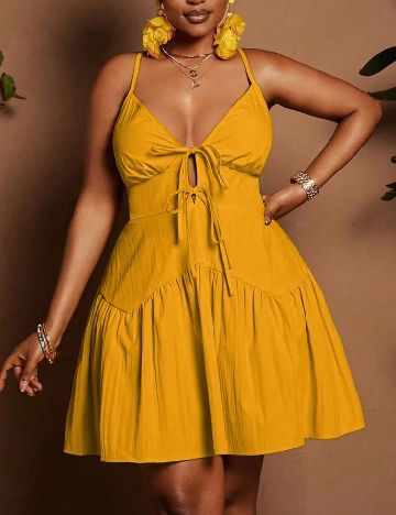 Rochie scurta SHEIN CURVE, galben