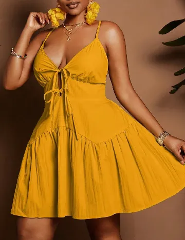 Rochie scurta SHEIN CURVE, galben