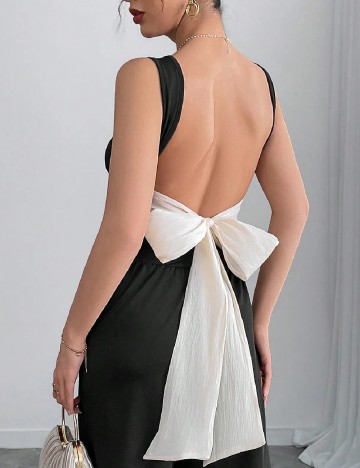 Salopeta SHEIN, negru/ecru