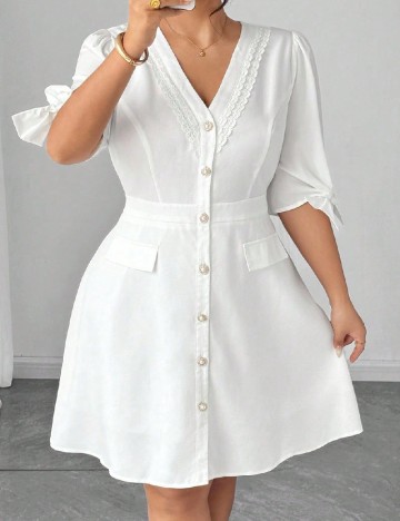 Rochie scurta SHEIN CURVE, alb