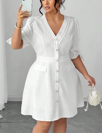 Rochie scurta SHEIN CURVE, alb