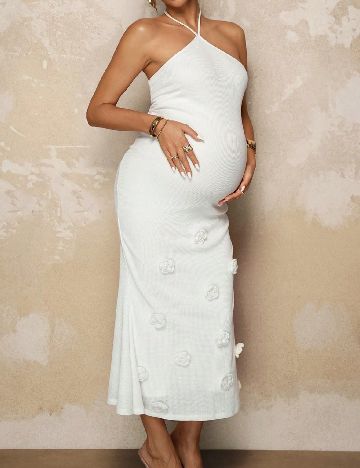 Rochie medie SHEIN Maternity, alb