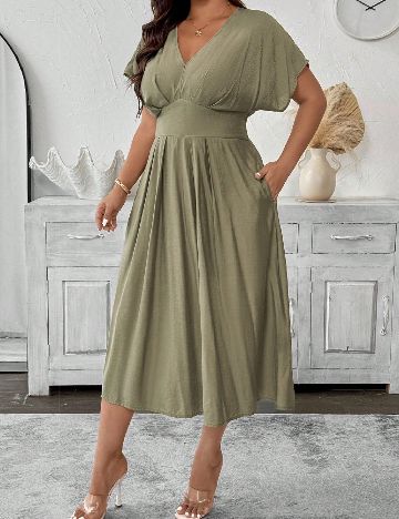 Rochie lunga SHEIN CURVE, verde