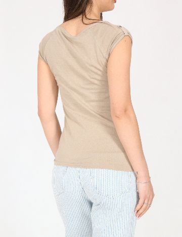 Tricou Bershka, crem