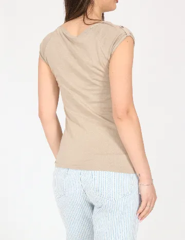 Tricou Bershka, crem