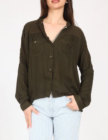 Camasa Bershka, verde