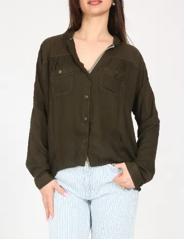 Camasa Bershka, verde