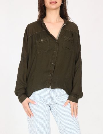 Camasa Bershka, verde