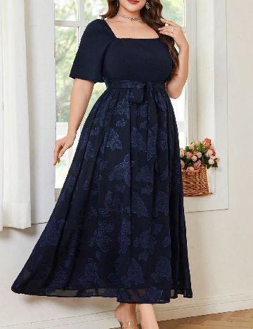 Rochie lunga SHEIN CURVE, bleumarin