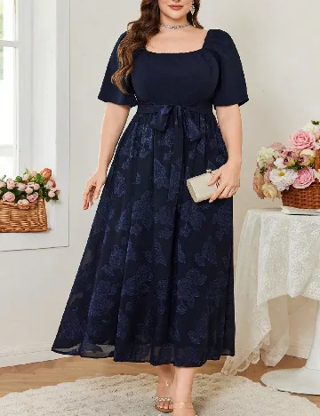 Rochie lunga SHEIN CURVE, bleumarin