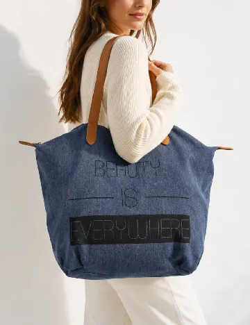 Geanta Bershka, albastru