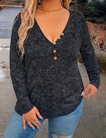Bluza SHEIN CURVE, gri inchis
